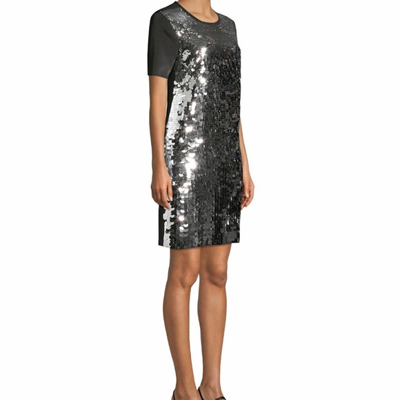 TORY BURCH CASUAL GLAM SEQUIN EMBROIDERED SWEATER DRESS IN BLACK SIZE SMALL - Picture 7 of 12